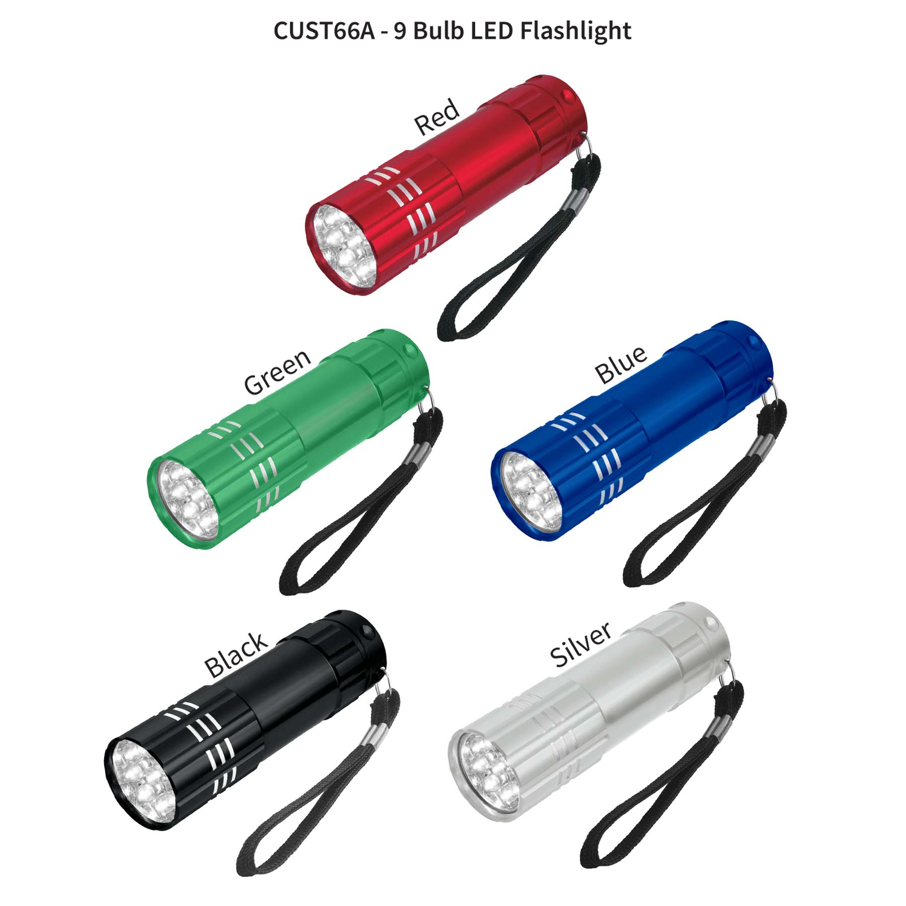 9 LED FLASHLIGHT W/BATTERIES